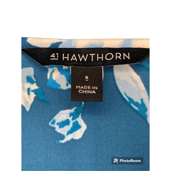 41 Hawthorn Blue & White Floral Blouse Small - Picture 5 of 6